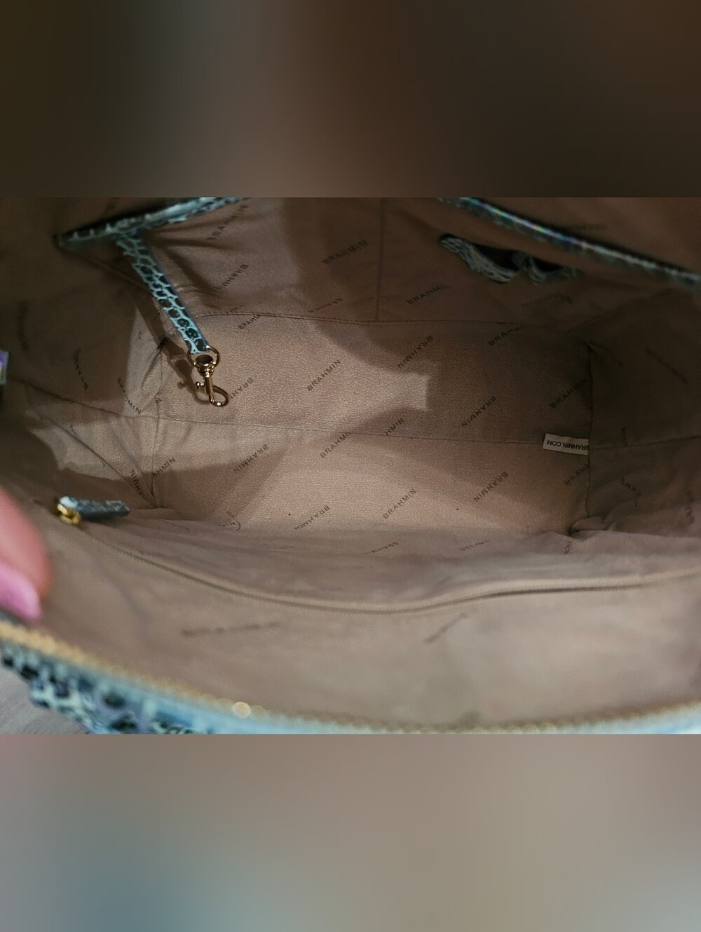 NWOT Brahmin Duxbury Satchel Wonderland Melbourne Genuine Leather + Strap - Picture 4 of 10